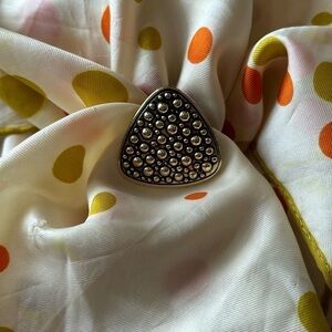 Vintage Jacques Pirrelli scarf and silver triangular scarf clip